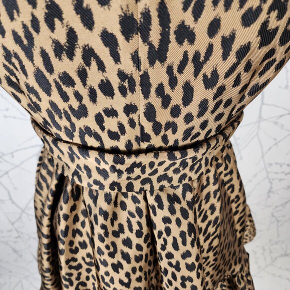 Kate Spade Leopard Print Brocade Tiered Flowy Midi Dress - Picture 6 of 9